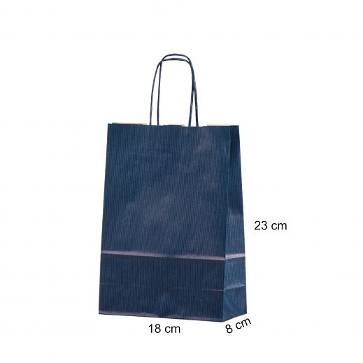 Sinine paberist kott mtudega 18x8x25 cm